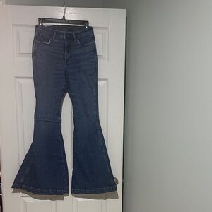 Stylish Flare Jeans in Deep Blue